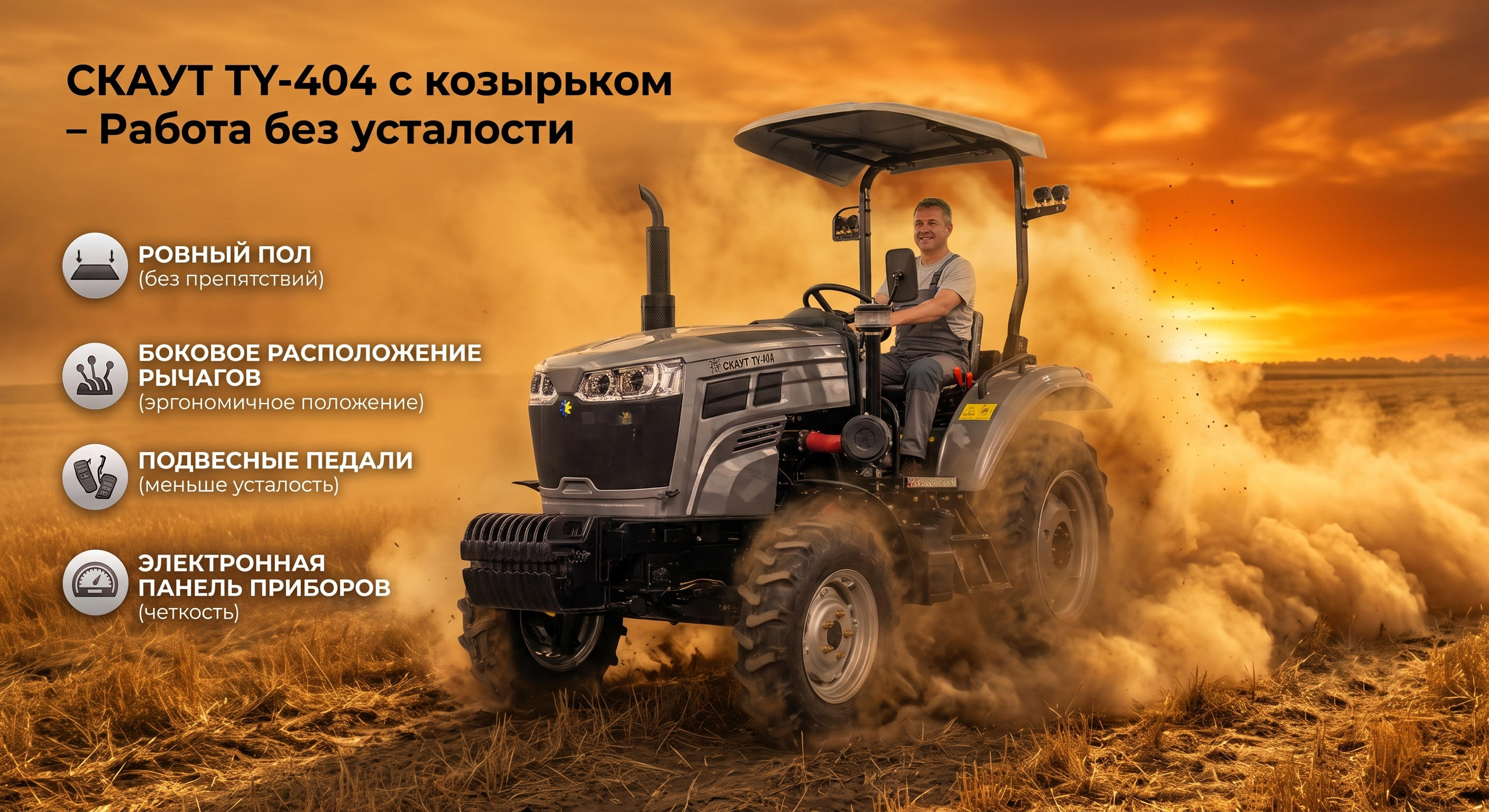 Почему смена за рулем СКАУТ TY-404 с козырьком проходит без усталости